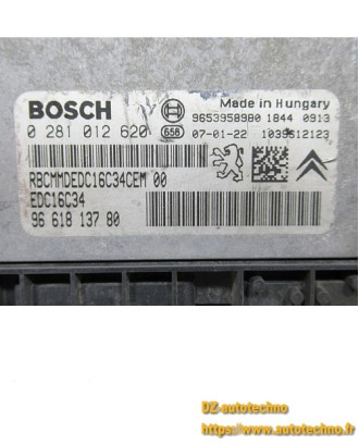 CALCULATEUR MOTEUR CITROEN PEUGEOT 1.6 HDI BOSCH 0 281 012 620, 0281012620, 96 655 943 80, 96 655 943 80, 9659614980