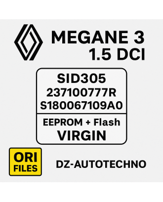 Renault Megane 3 1.5 DCI ECU File – SID305 (237100777R / S180067109A0) – EEPROM & Flash – Virgin