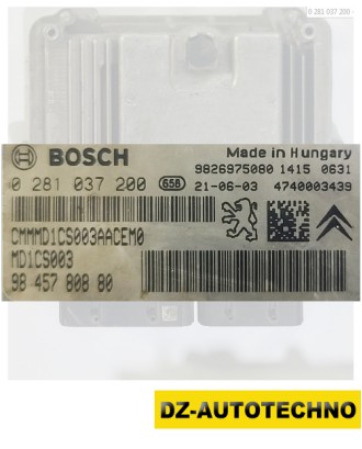  Bosch Engine ECU, 0281037200, 0 281 037 200, 9845780880, MD1CS003