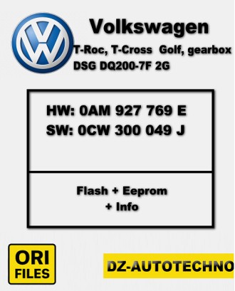 VW DSG DQ200-7F Software File 0CW300049J (0AM927769E / RRE)